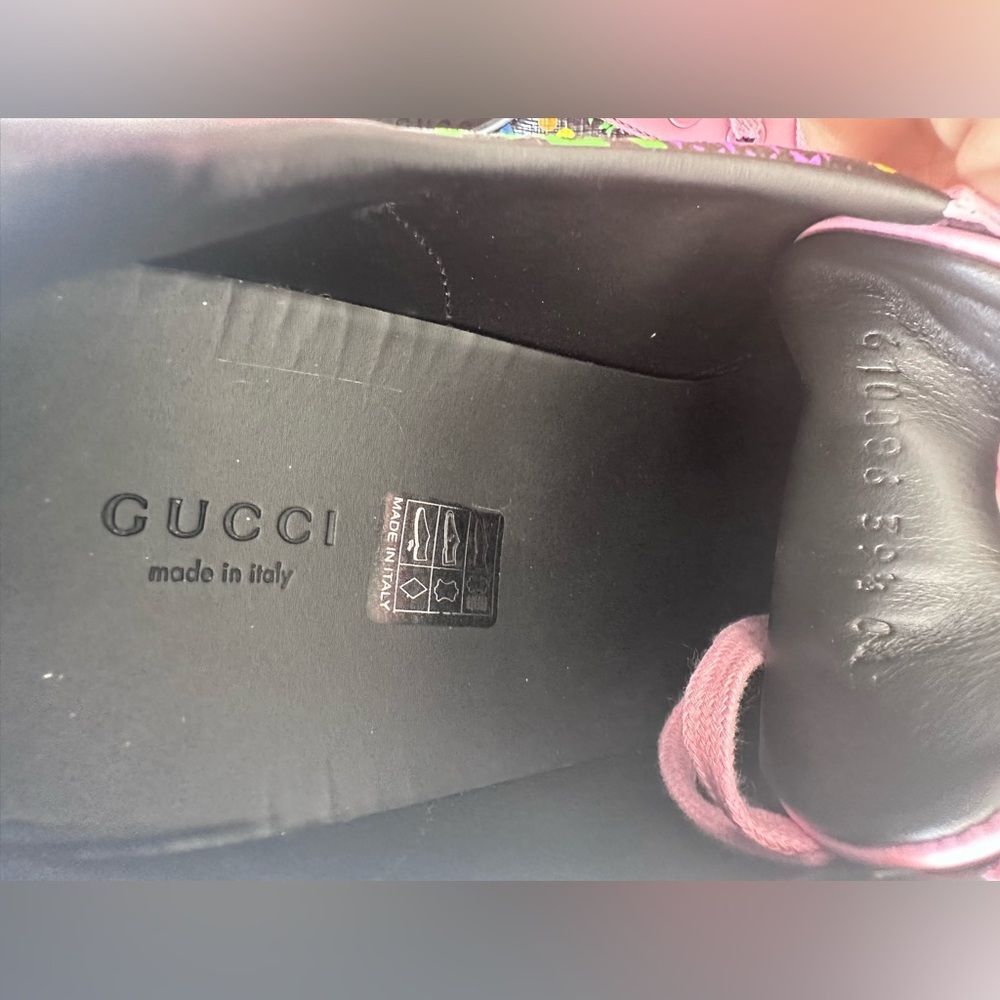 Gucci GG Supreme Monogram Psychedelic Ace Sneakers Multicolor Sugar Pink EU 39.5 - Picture 7 of 9